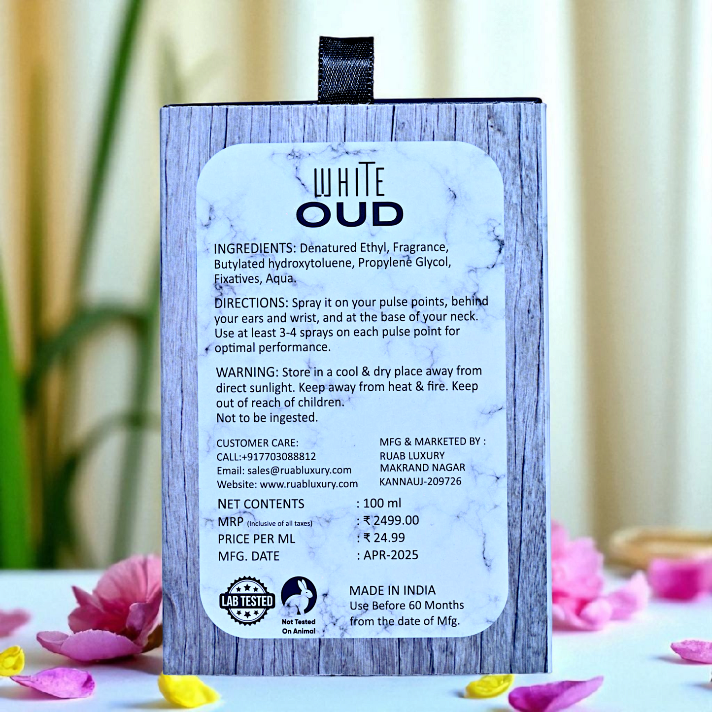 White Oud Perfume | Luxury Unisex Fragrance | Long Lasting | Premium Oud & Amber Notes | 100ml – RUAB LUXURY