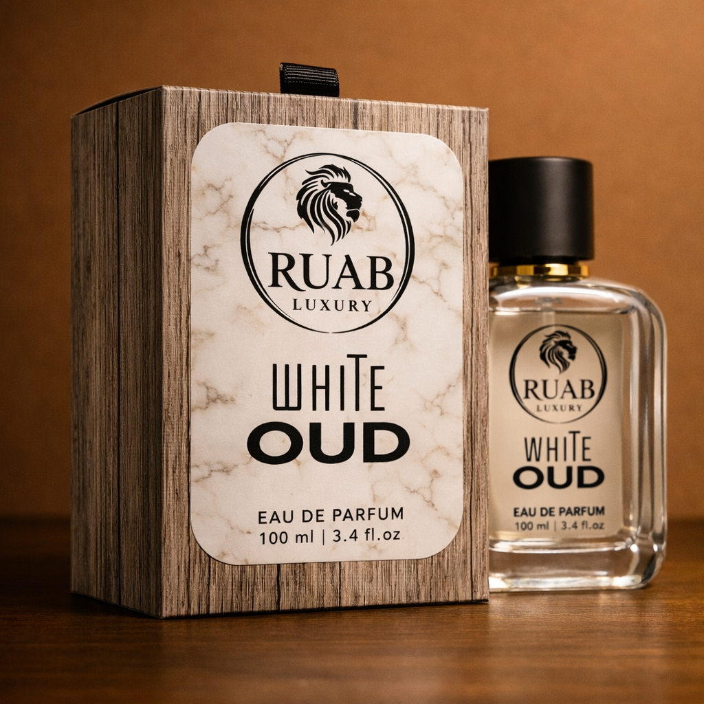 White Oud Perfume | Luxury Unisex Fragrance | Long Lasting | Premium Oud & Amber Notes | 100ml – RUAB LUXURY