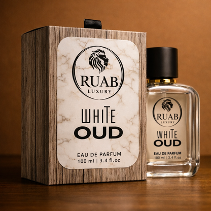 White Oud Perfume | Luxury Unisex Fragrance | Long Lasting | Premium Oud & Amber Notes | 100ml – RUAB LUXURY