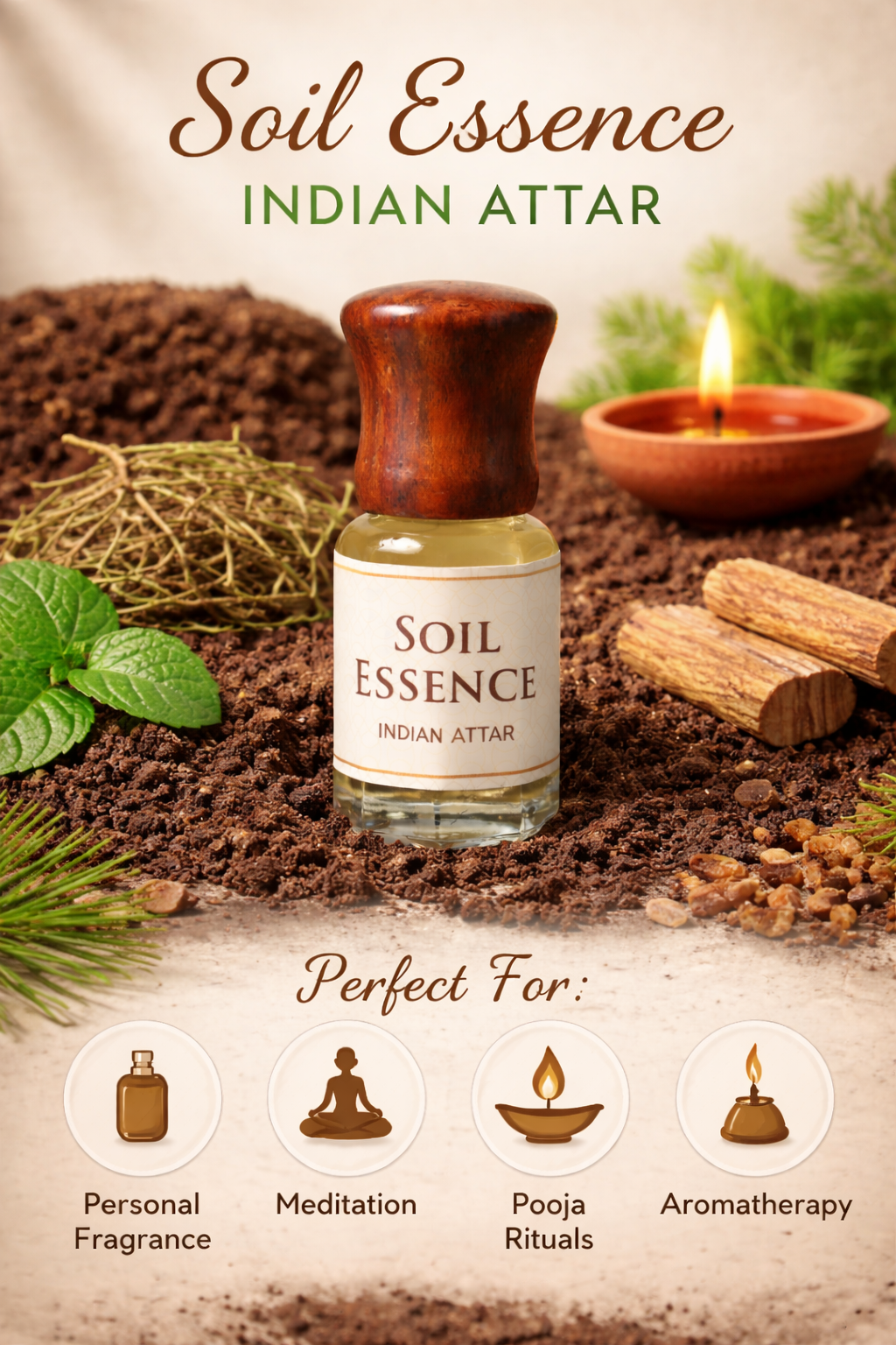 Soil Essence Attar | Mitti | Handcrafted in Kannauj | Natural Indian Attar