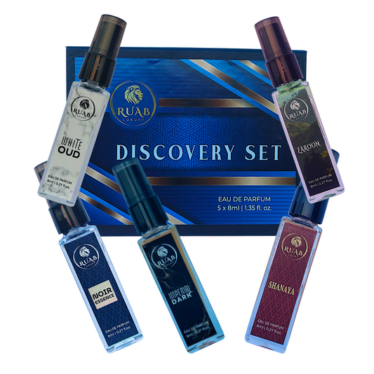 Discovery Set | 5 Premium Perfumes × 8ml | Noir Essence, Imperial Dark, Shanaya, White Oud & Zaroon